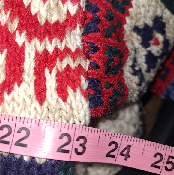 Talbots Colorful Patchwork Knit Cardigan In A Size Medium. Holiday Christmas - Picture 3 of 7